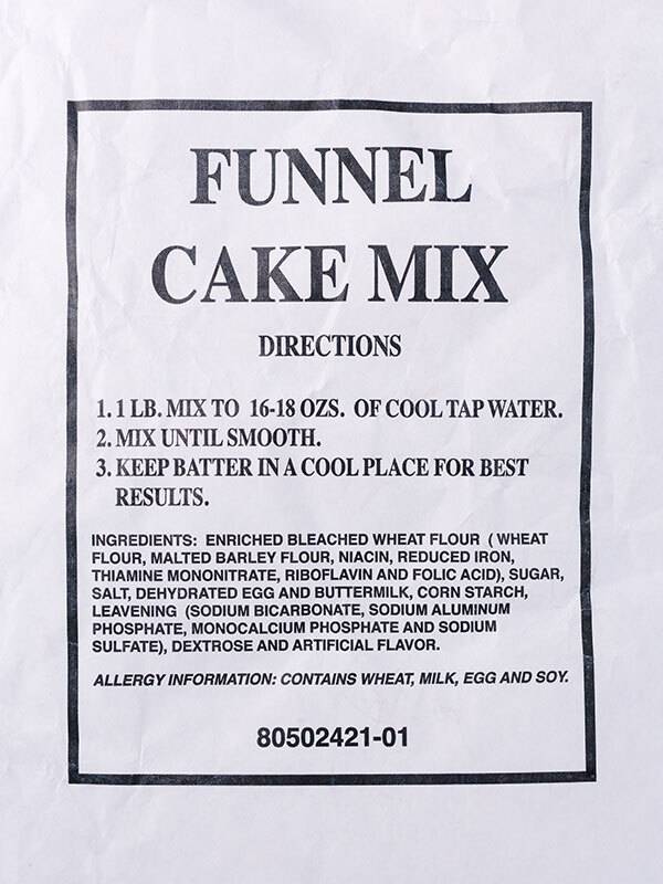 Funnel Cake Ingredient List
